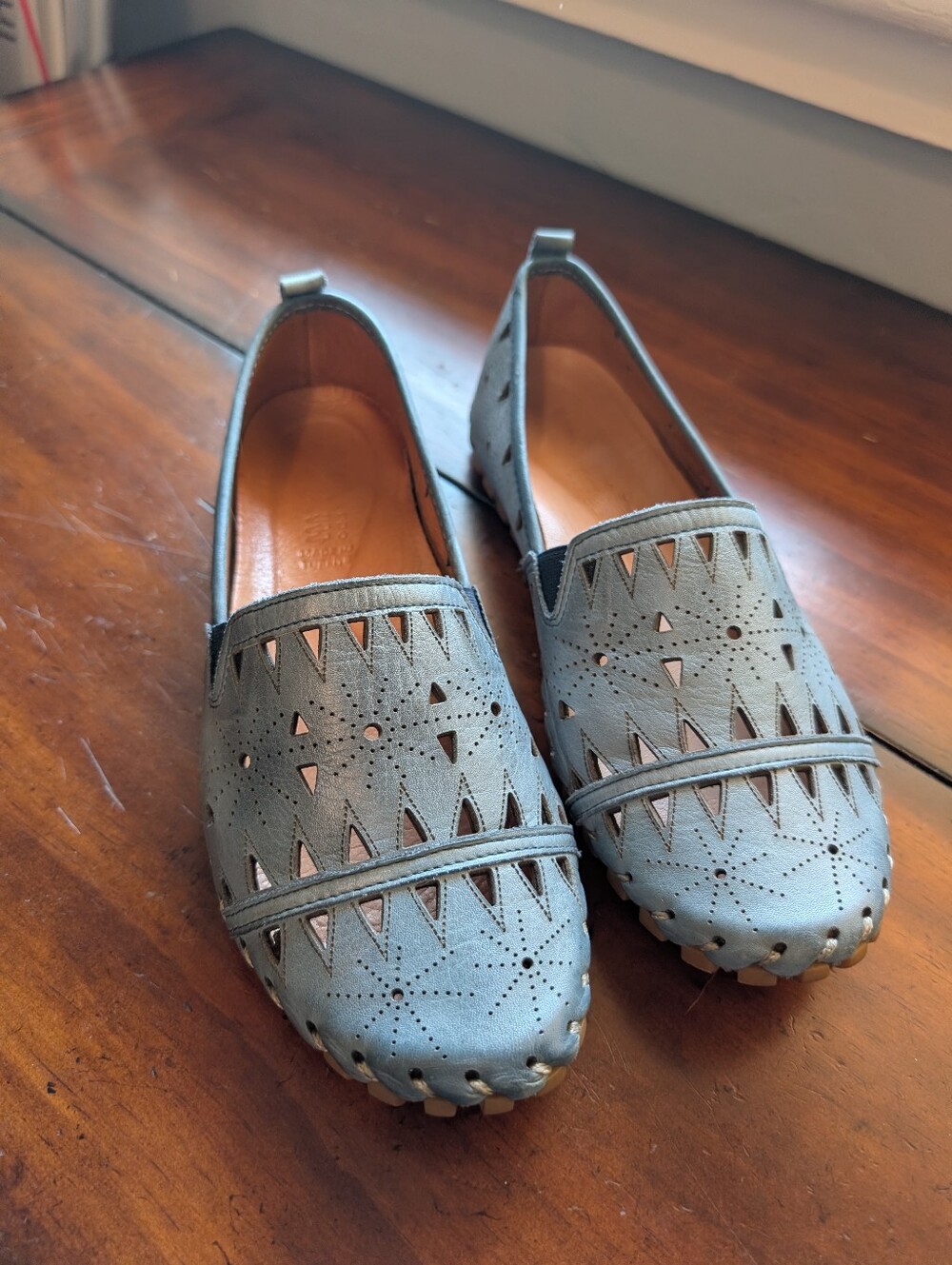 Perforated Blue Women’s Slip-On Flats